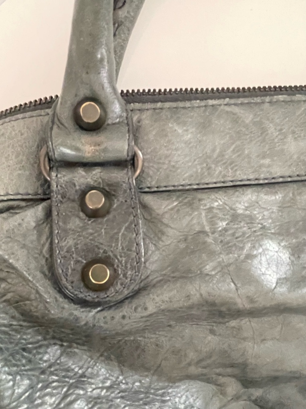 Balenciaga Work Bag RH | Vintage Leather | Muted Green | Authenticated - Picture 10 of 12